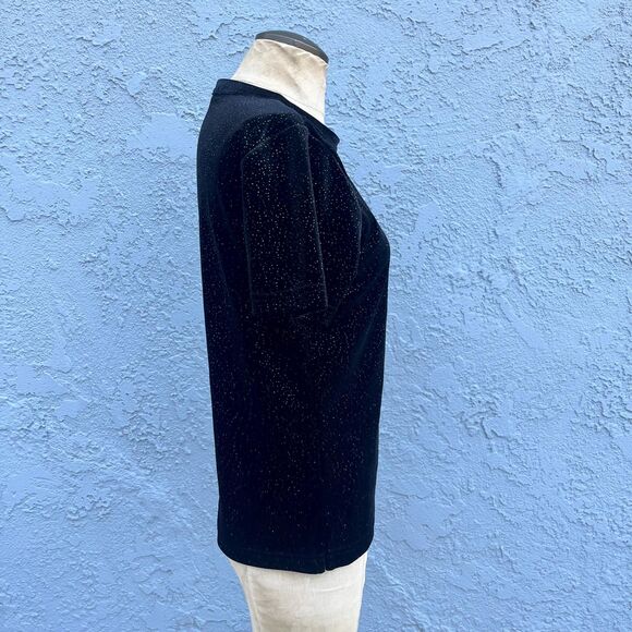 Black Velvet Top with silver sparkles Goth Clothing Whimsigoth - Picture 3 of 8